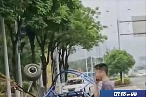 一滑翔伞坠落街头,两人受伤