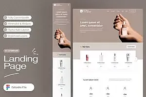 护肤品店网站着陆页模板 Skincare Store Landing Page