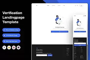 网站验证页面设计着陆页UI模板 Verification Landing Page Template
