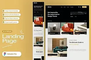 室内设计网站着陆页模板 Interior Landing Page