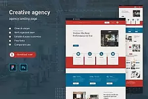 创意代理业务网站着陆页模板 Creative Agency Business Landing Page