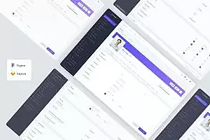 用户管理后台仪表盘模板 UI 套件 User Profile Settings Dashboard Template UI Kit