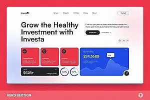 投资Hero专区网站设计模板 Investment Hero Section