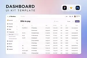 发票列表清单仪表盘UI套件 Invoice List Dashboard UI Kit