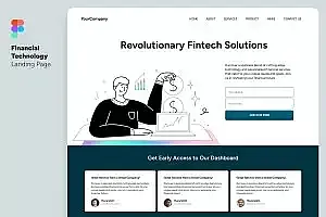 金融科技公司网站设计 Figma 模板 Financial Technology – Modern Landing Page Figma