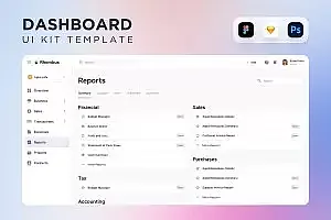 可定制的财务报告仪表盘 UI 套件 Customizable Financial Report Dashboard UI Kit