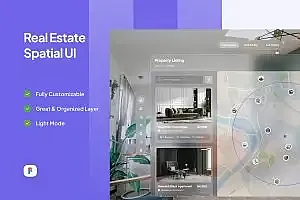 房地产主题网站UI设计模板 Real Estate Spatial UI – Realys