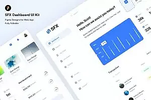 网站系统管理仪表盘 UI 套件 SFX Dashboard UI Kit