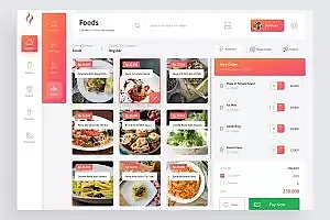 餐厅收银台仪表盘设计模板 cashier – Food Dashboard