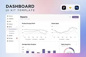 CRM管理仪表板设计模板 CRM Report Dashboard UI Kit