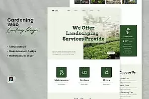 园艺着陆页面设计模板 Gardening Landing Page – Leaf