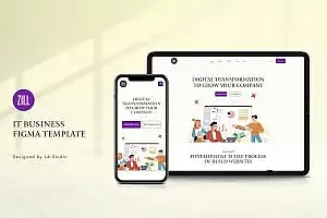 企业网站着陆页PC&移动端界面设计模板 ZILL_IT Business Landing Page