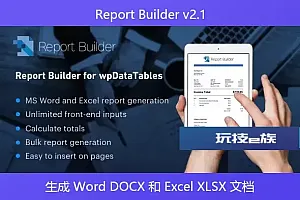 Report Builder v2.1 – 生成 Word DOCX 和 Excel XLSX 文档
