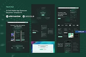 NextChat – AI 聊天移动应用展示 Elementor 模板套件