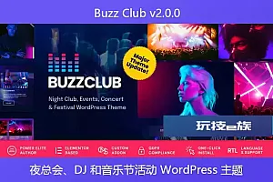 Buzz Club v2.0.0 – 夜总会、DJ 和音乐节活动 WordPress 主题