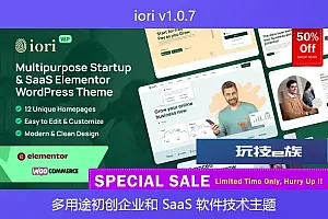 iori v1.0.7 – 多用途初创企业和 SaaS 软件技术 Elementor WordPress 主题