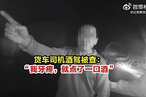 货车司机酒驾被查:“我牙疼,就点了一口酒”