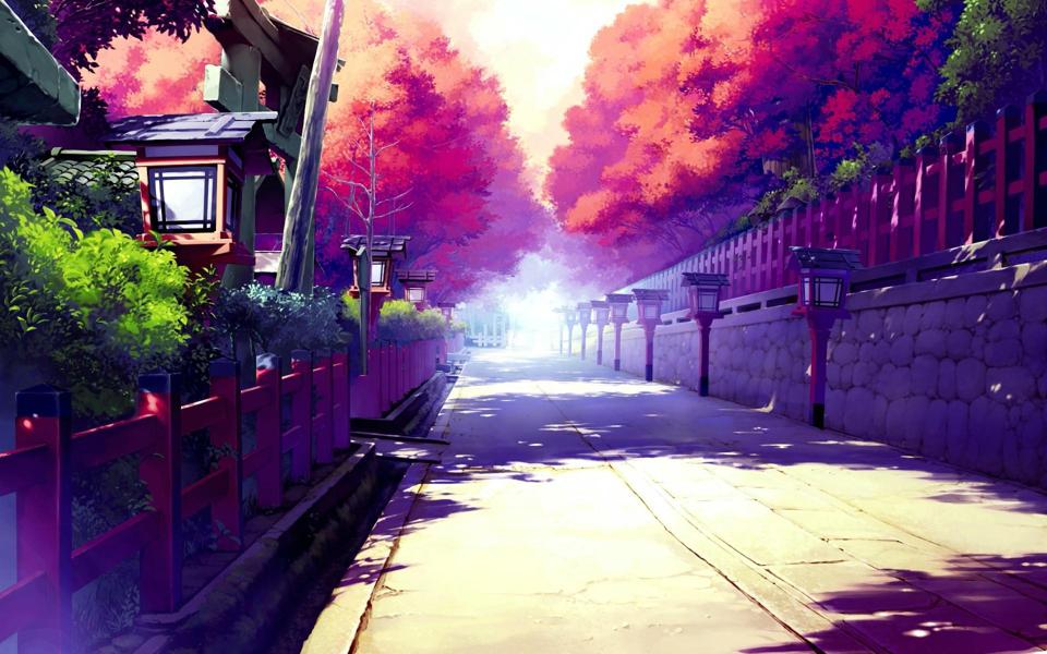 超美的动漫街道风景壁纸图片