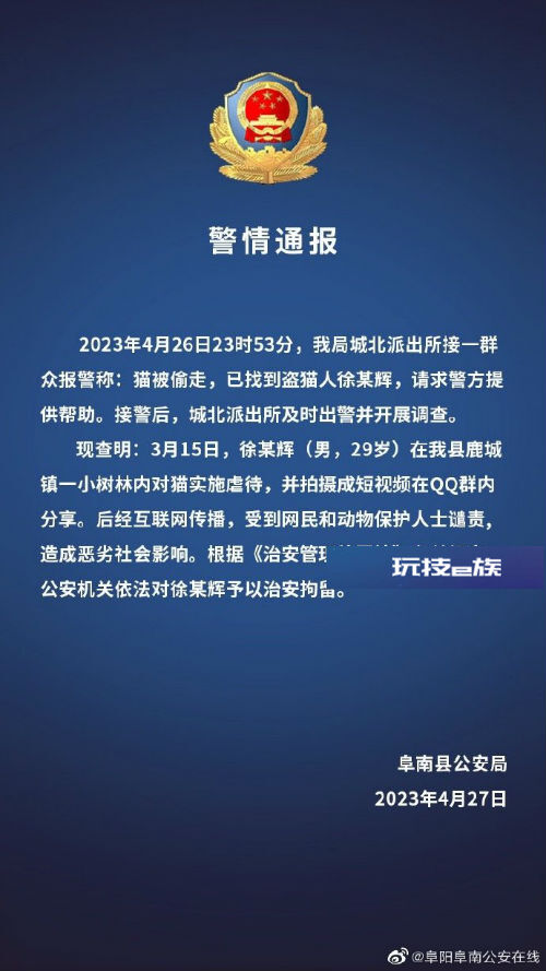 男子偷猫后拍虐猫视频被治安拘留 警方通报网红偷猫后在小树林虐杀