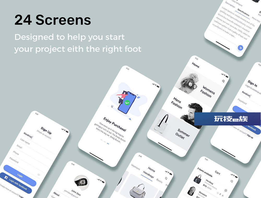 玩技下午茶:在线商店App移动应用UI套件