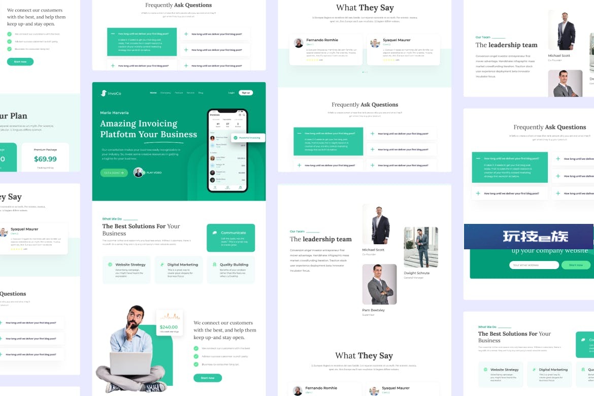 企业网站页面设计Figma模板 InvoCo – Corporate Figma Template