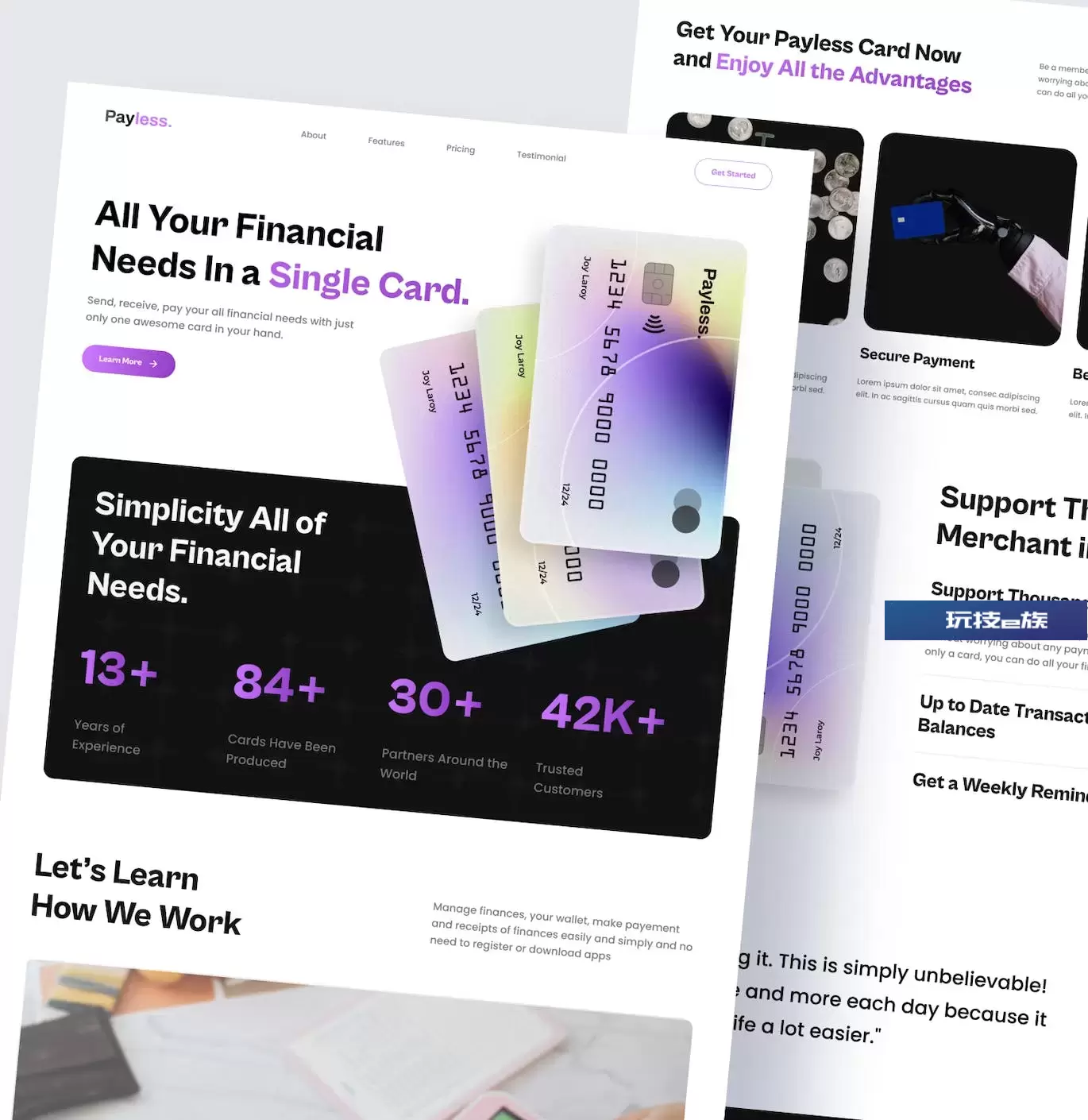 支付平台网站着陆页fig模板 Payless – Payment Landing page