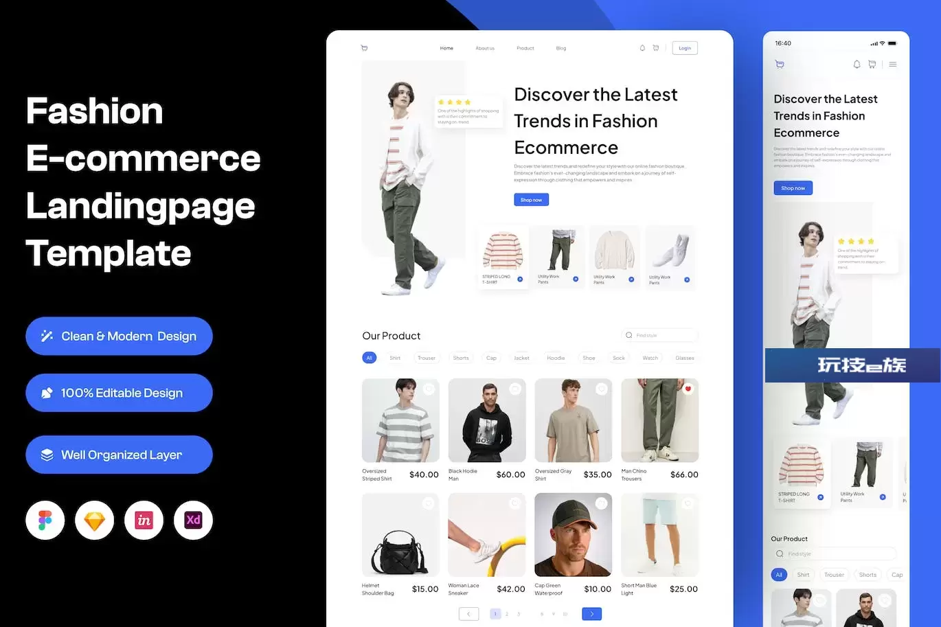 时尚电子商务着陆页页面模板 Fashion E-commerce Landing Page Template