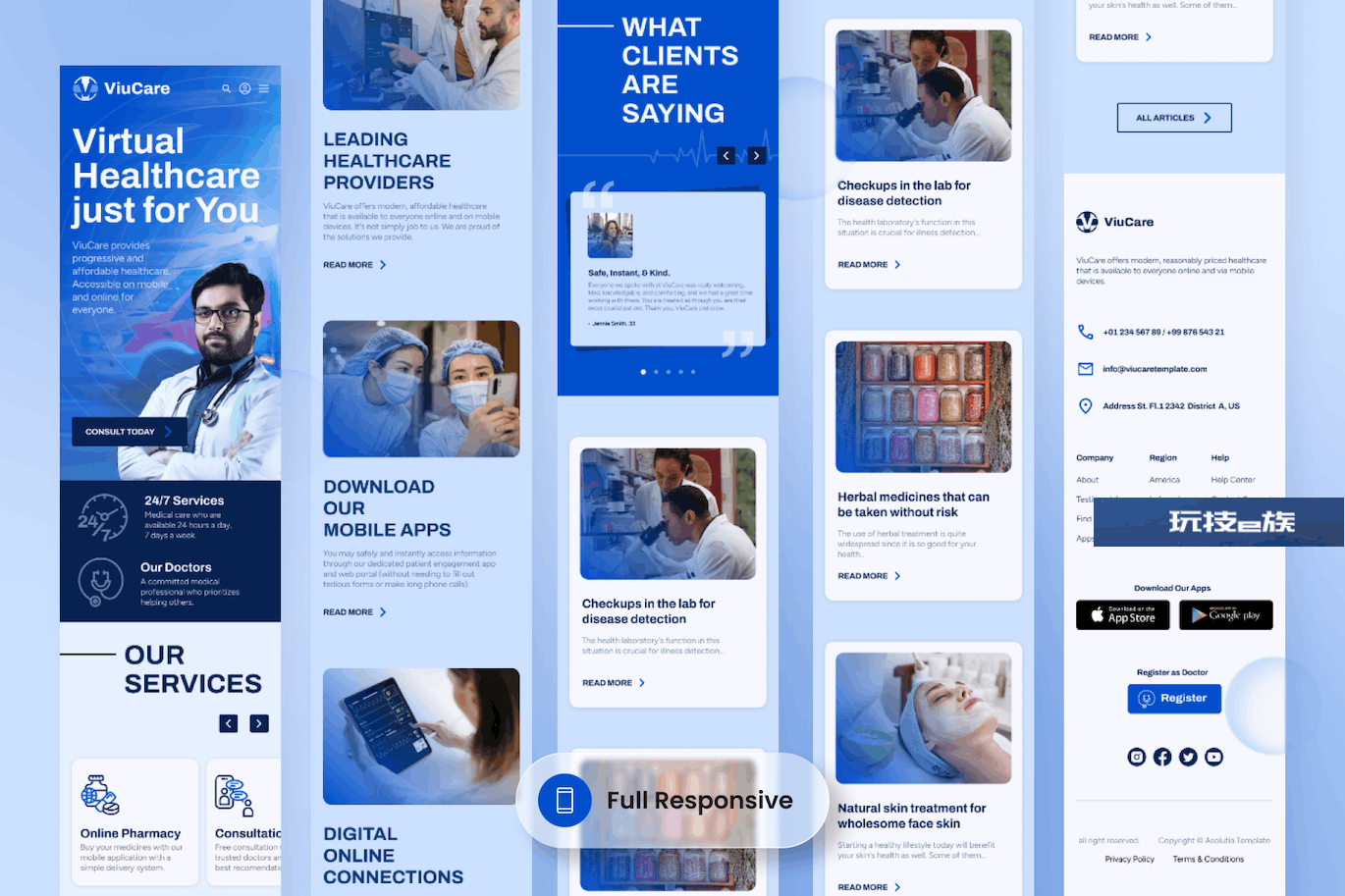 医疗网站着陆页设计模板 ViuCare – Medical Landing Page Template
