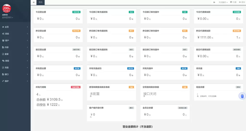 大猿人2.14更新4.2增强版订单中控系统支持任意通道余额查询